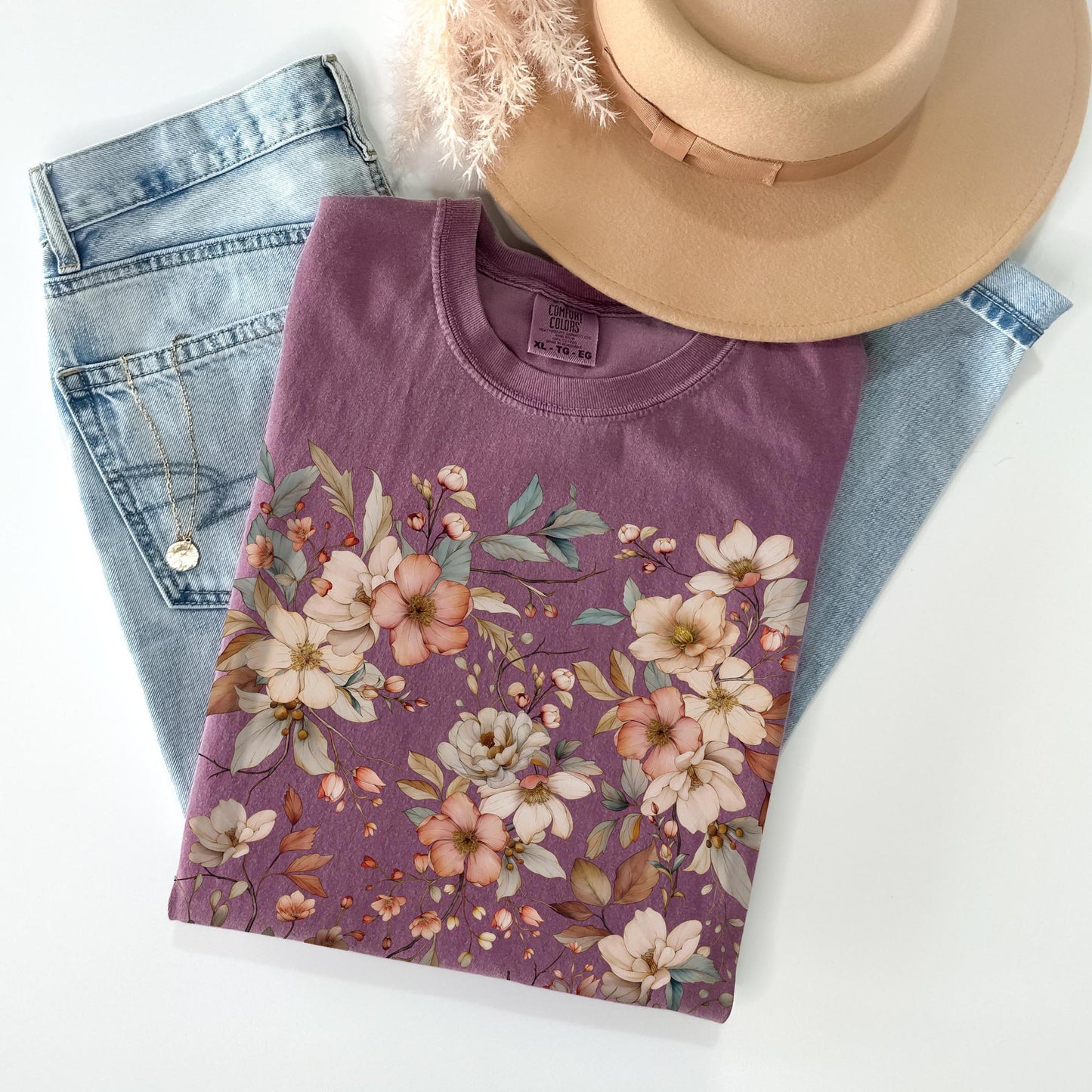 Fall Botanical Comfort Colors TShirt -Esdee