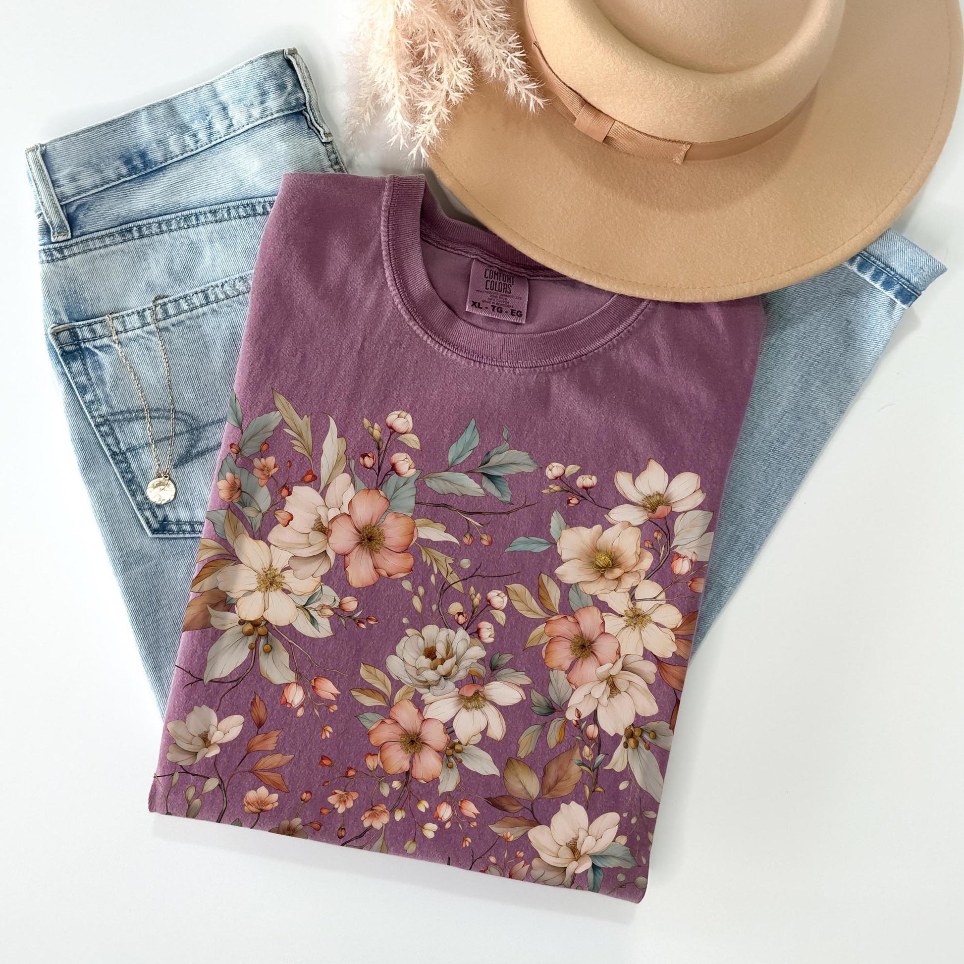 Fall Botanical Comfort Colors TShirt -Esdee