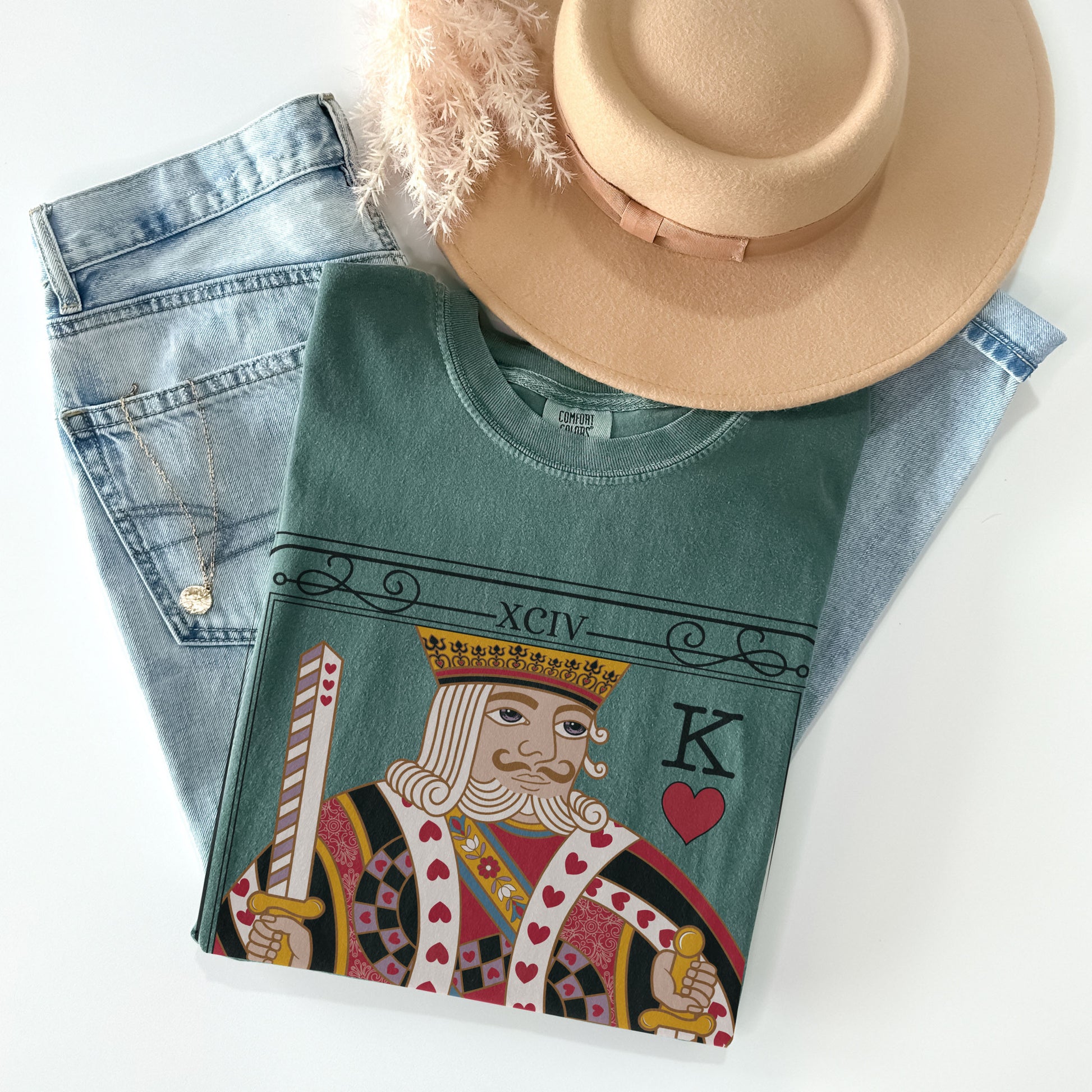 The King Tarot Card Comfort Colors TShirt - Esdee