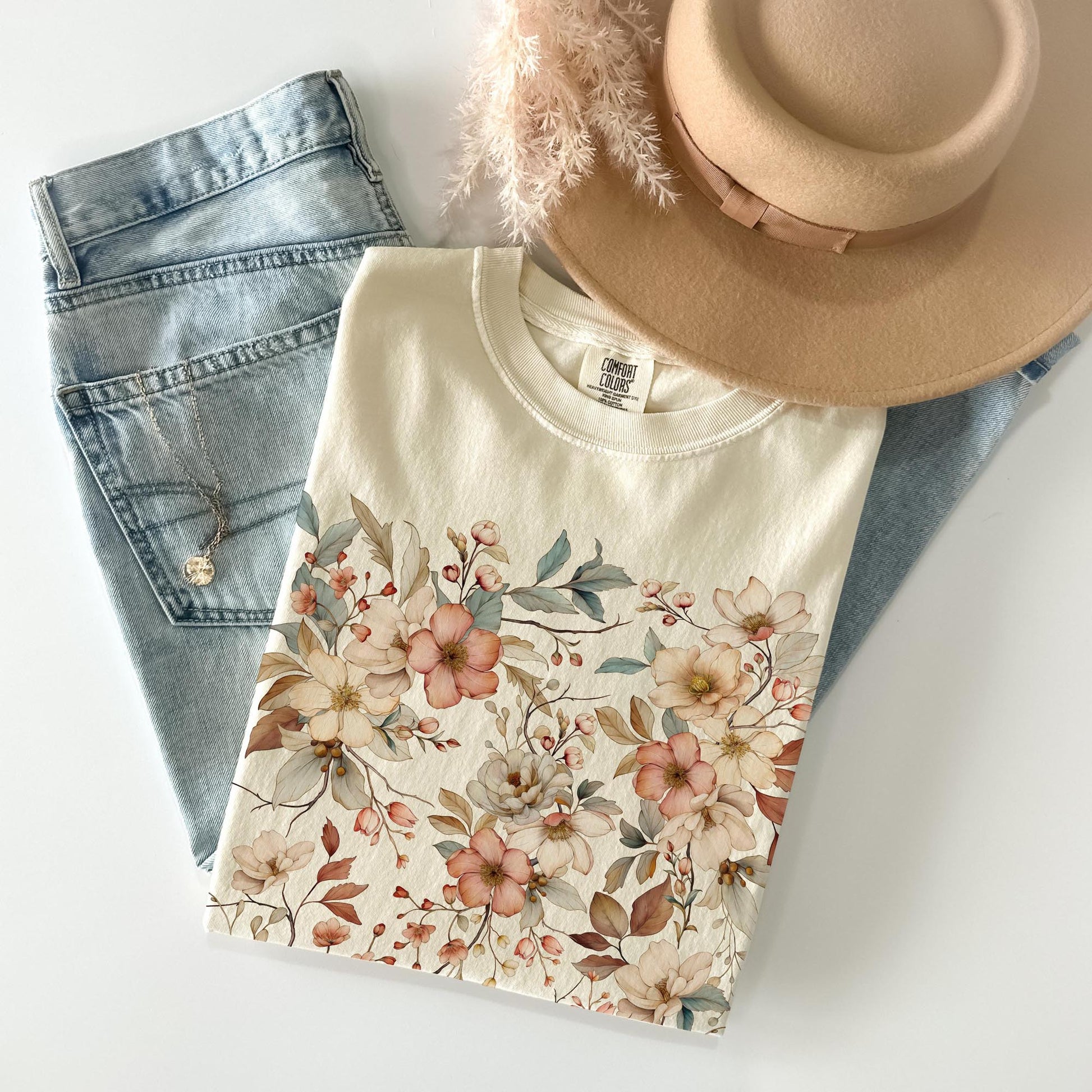 Fall Botanical Comfort Colors TShirt -Esdee