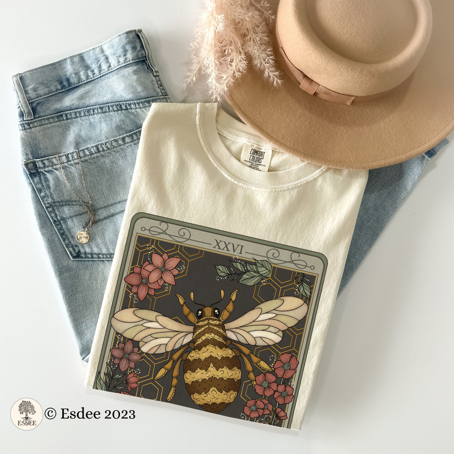 Bee Tarot Card Comfort Colors TShirt - Esdee