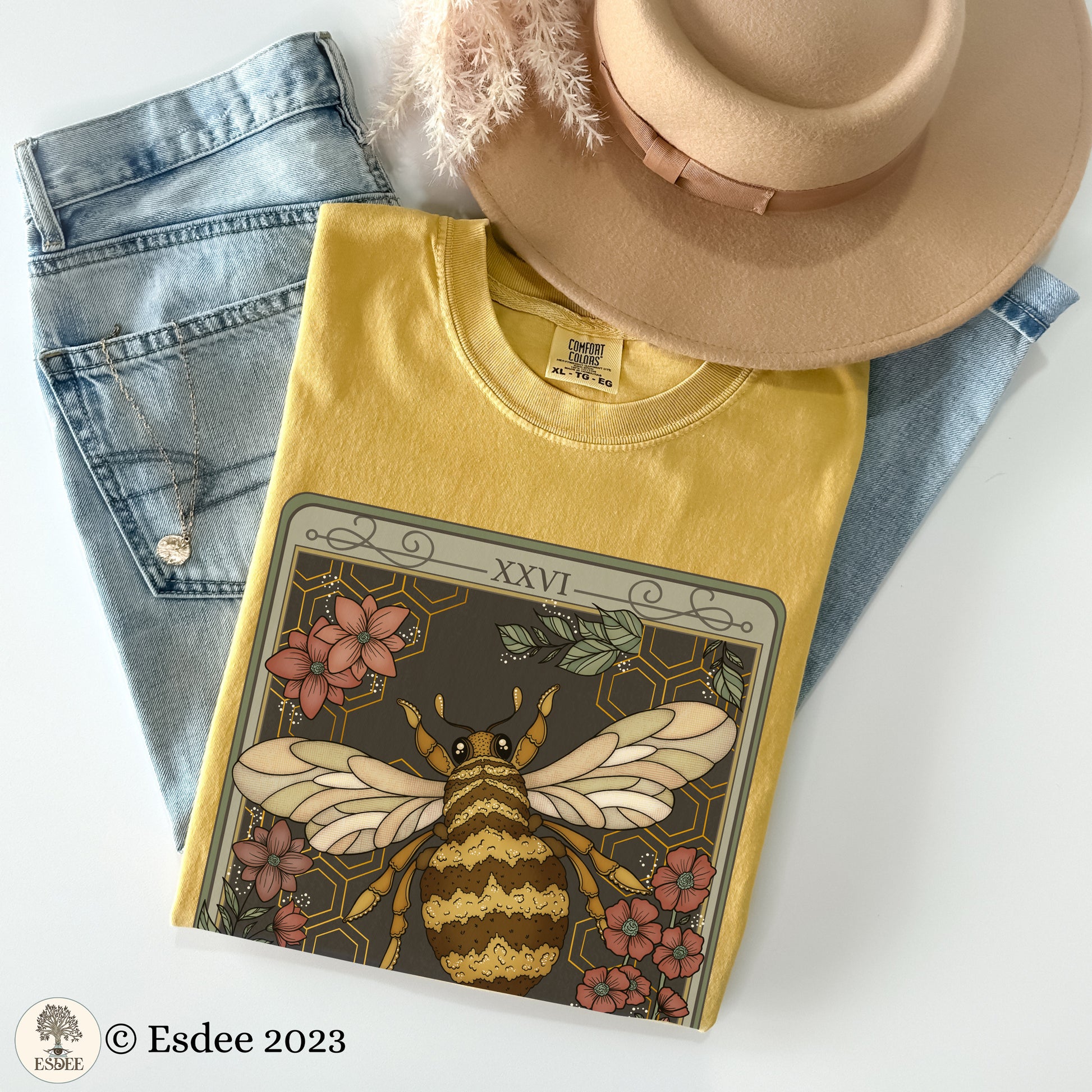 Bee Tarot Card Comfort Colors TShirt - Esdee