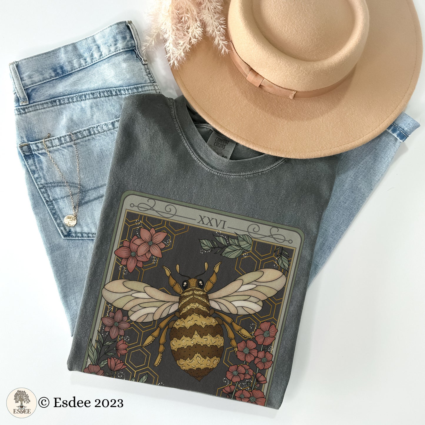 Bee Tarot Card Comfort Colors TShirt - Esdee