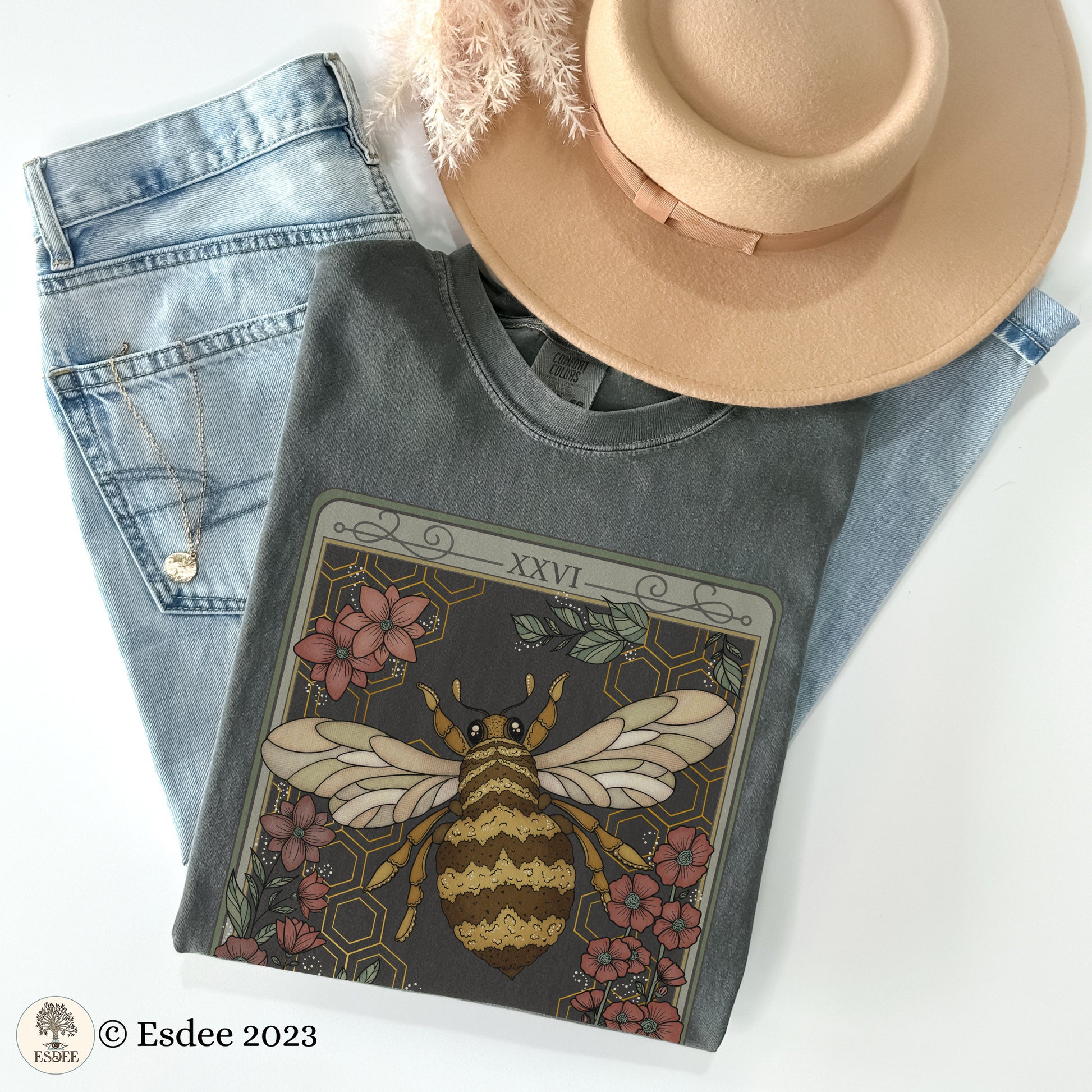 Bee Tarot Card Comfort Colors TShirt - Esdee