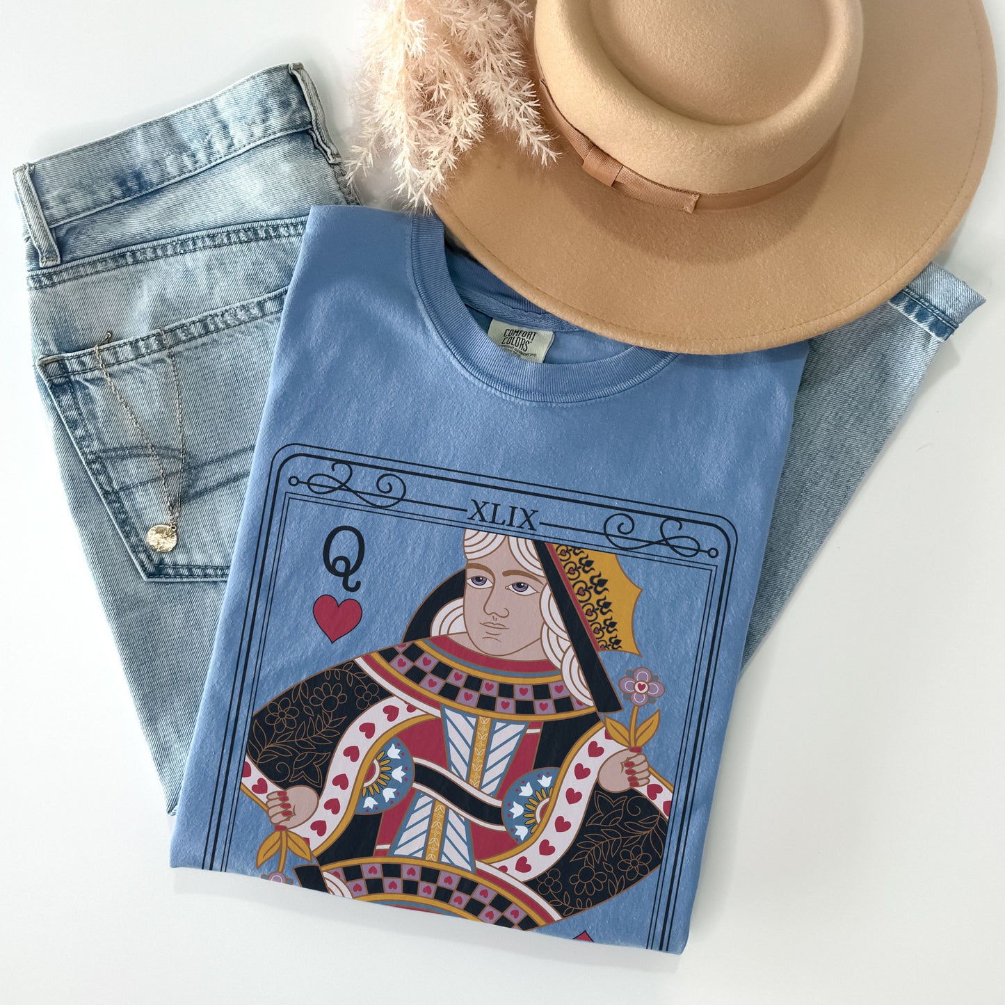 The Queen Tarot Card Comfort Colors TShirt - Esdee