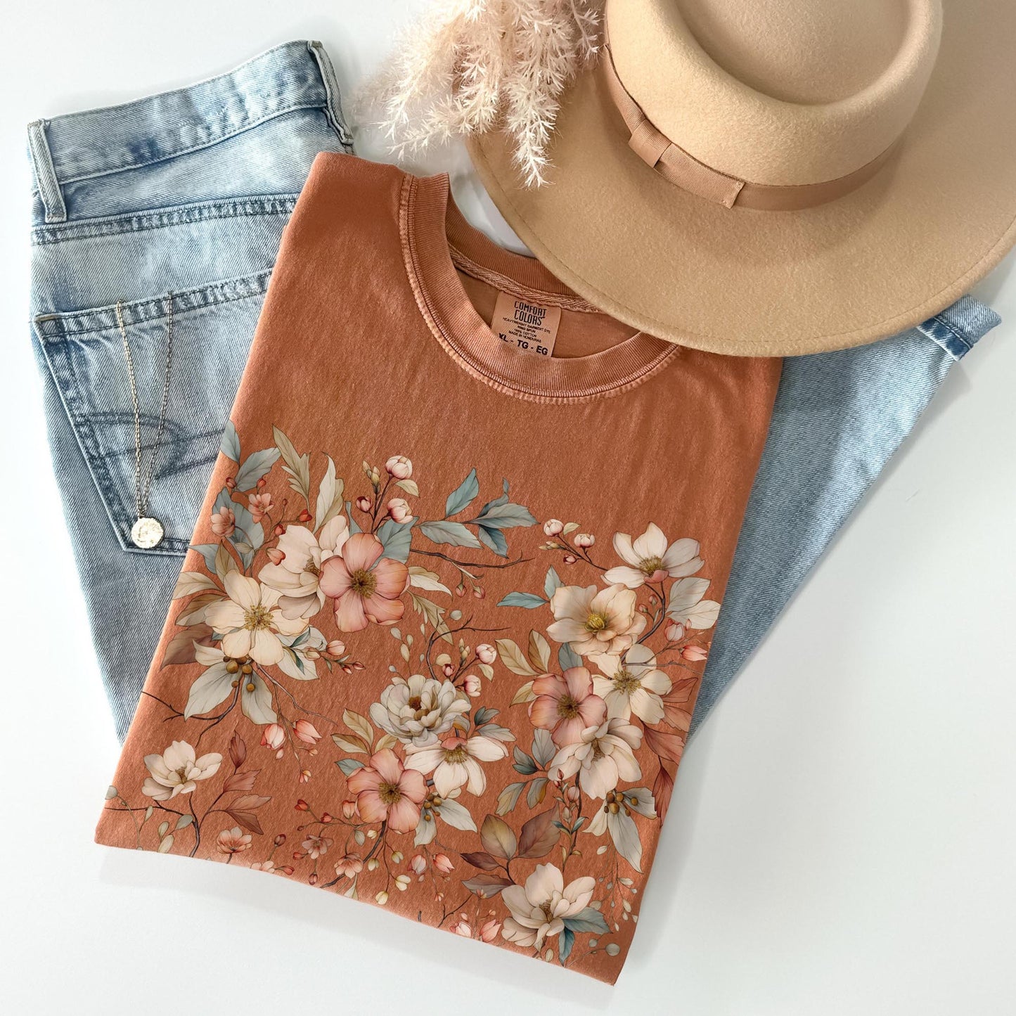 Fall Botanical Comfort Colors TShirt -Esdee