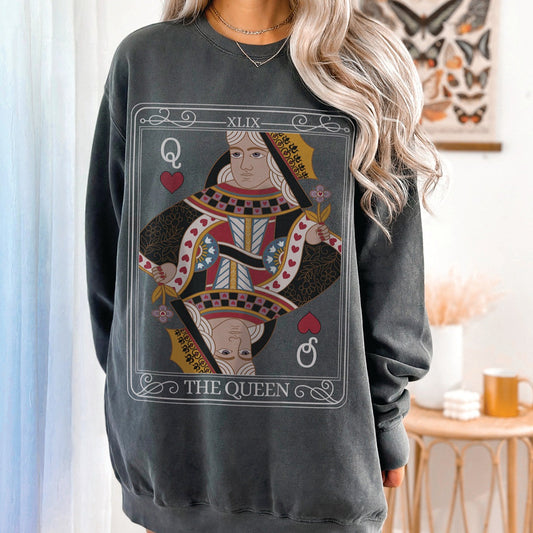 The Queen Tarot Card Comfort Colors Sweatshirt - Esdee
