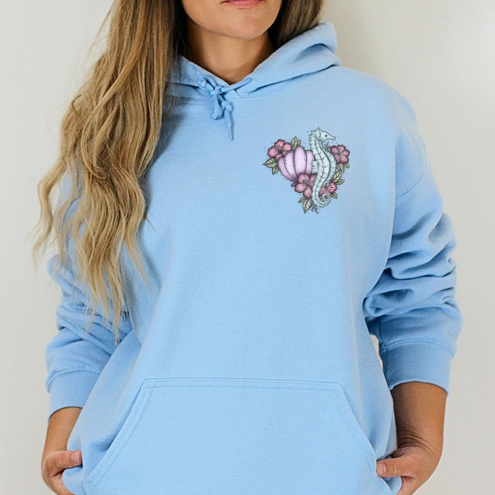 The Seashell Tarot Card Front and Back Hooded Sweatshirt - Esdee