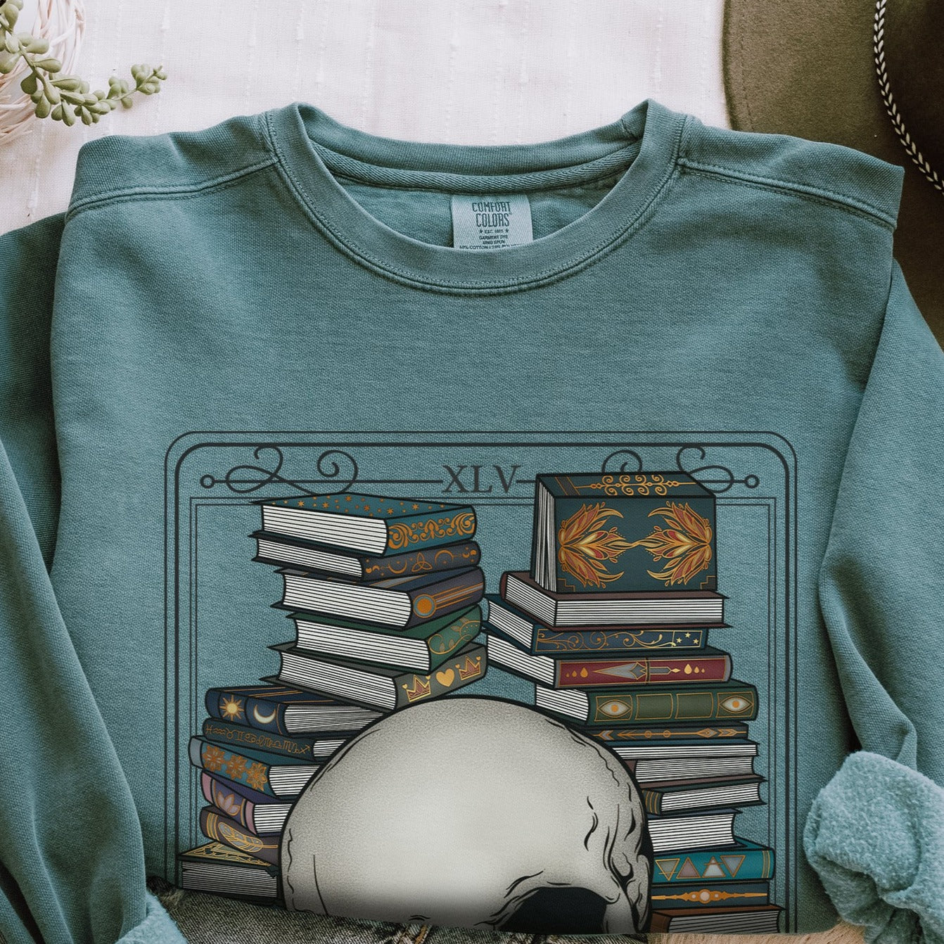 Death By To Be Read Taort Card Comfort Colors Sweatshirt - Esdee
