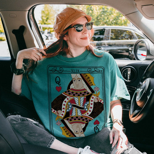 The Queen Tarot Card Comfort Colors TShirt - Esdee