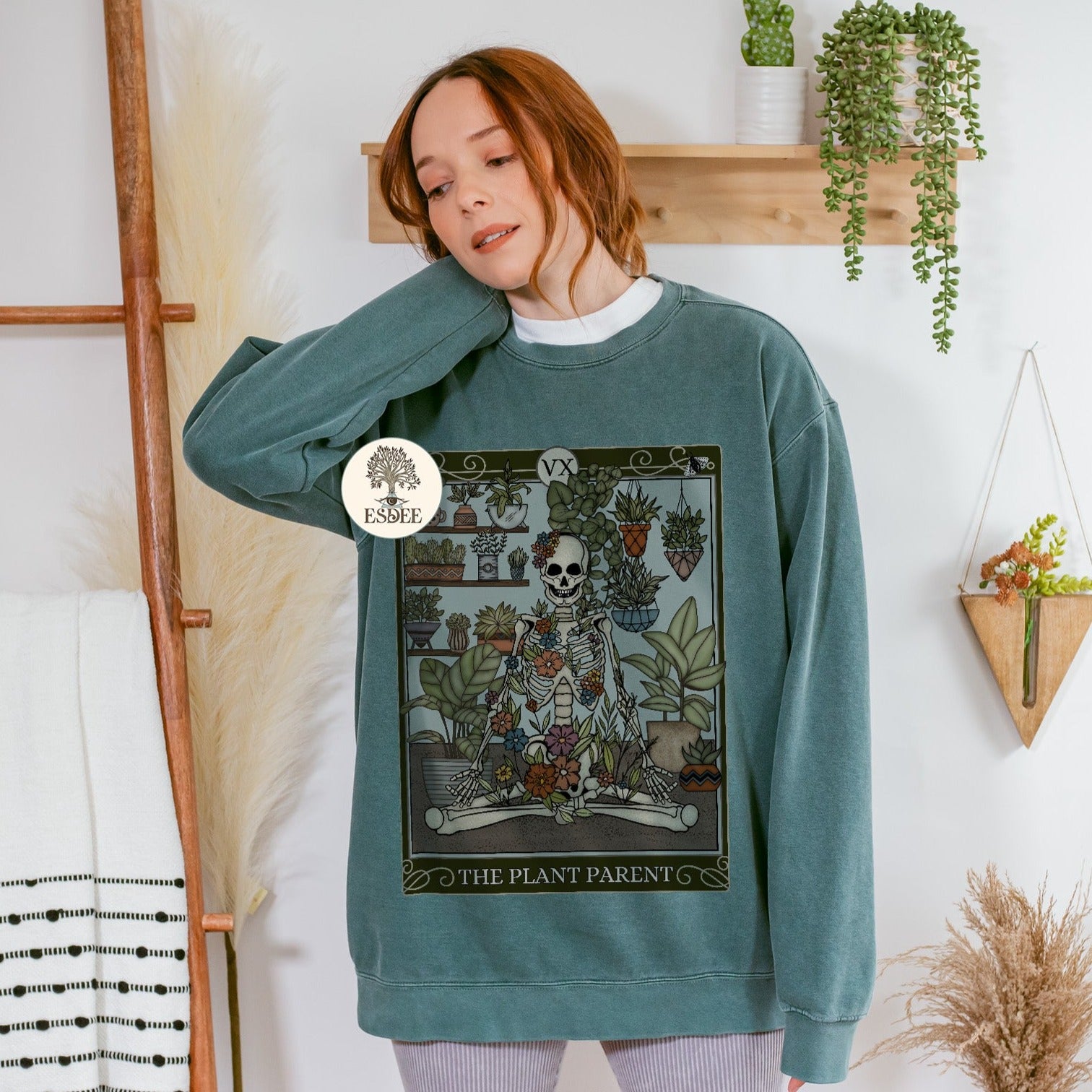 Plant Parent Tarot Card Comfort Colors Sweatshirt - Esdee