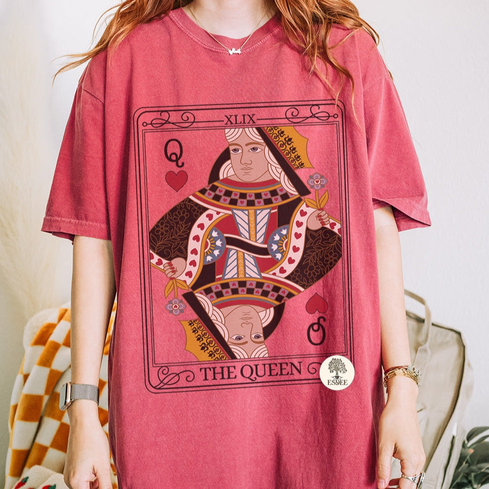 The Queen Tarot Card Comfort Colors TShirt - Esdee