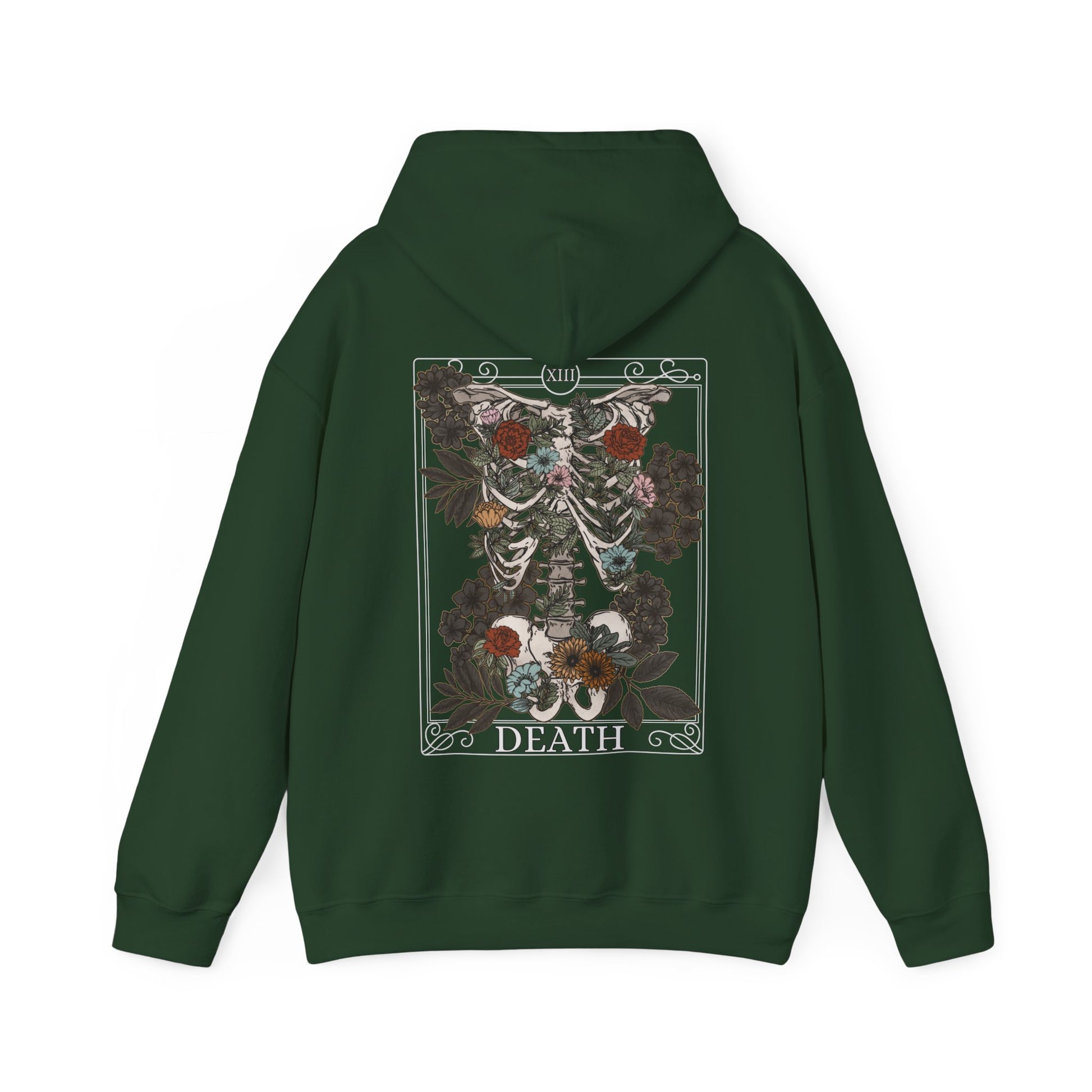 Death Tarot Card Front and Back Print Unisex Hoodie - Esdee