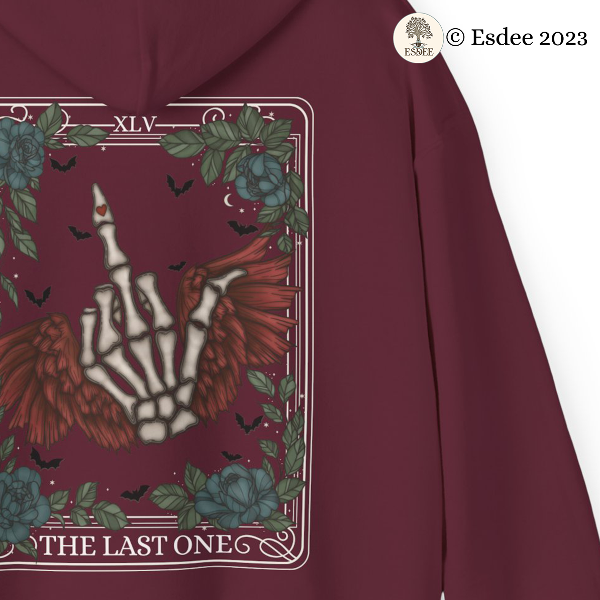 The Last One Tarot Card Front and Back Print Hoodie - Esdee