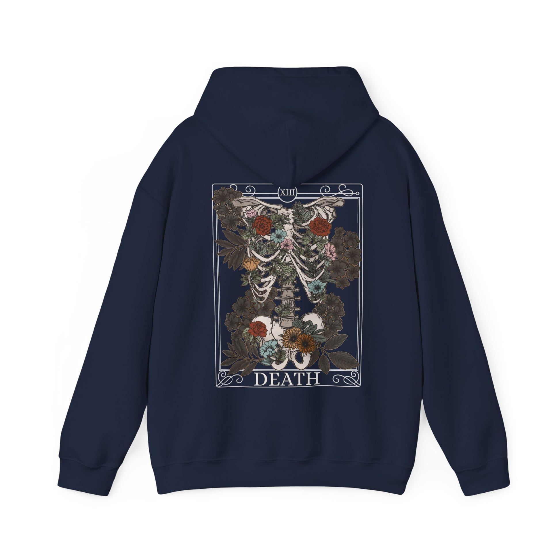 Death Tarot Card Front and Back Print Unisex Hoodie - Esdee
