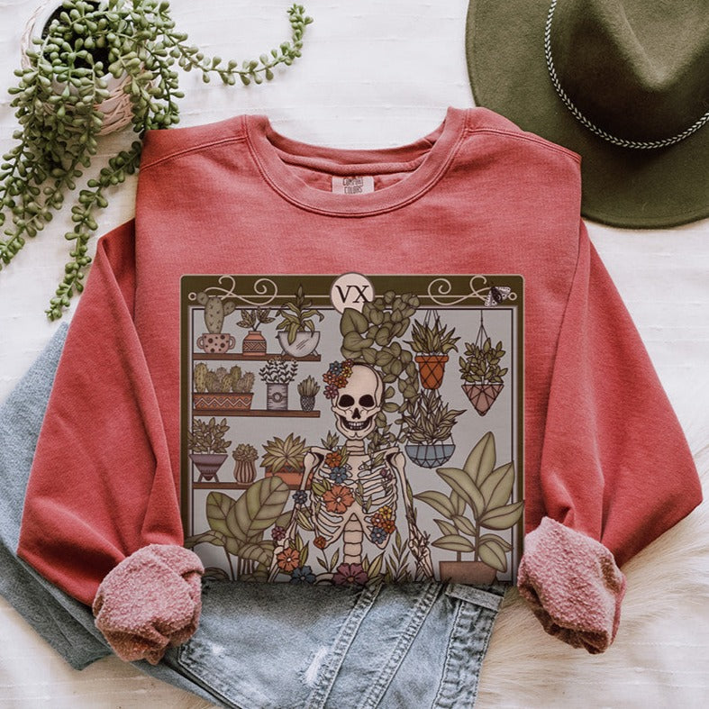 Plant Parent Tarot Card Comfort Colors Sweatshirt - Esdee