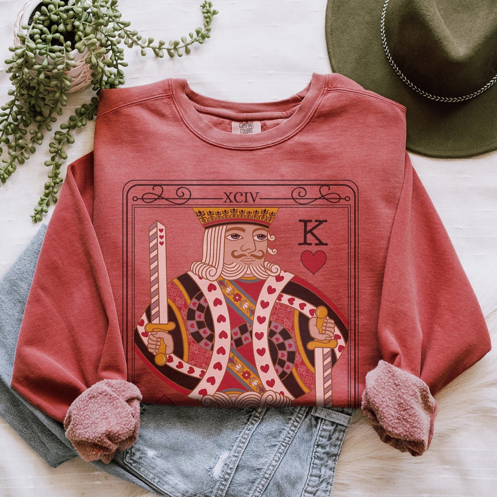 The King Tarot Card Comfort Colors Sweatshirt - Esdee