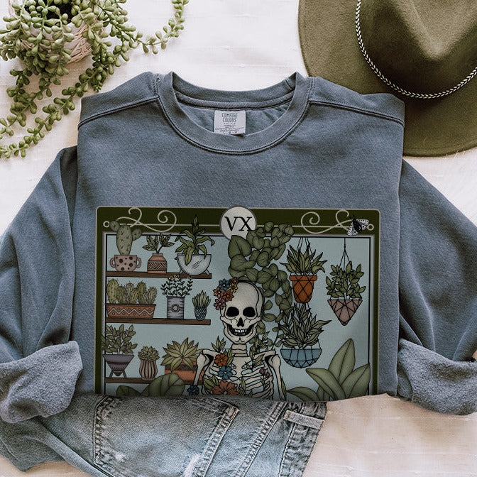 Plant Parent Tarot Card Comfort Colors Sweatshirt - Esdee