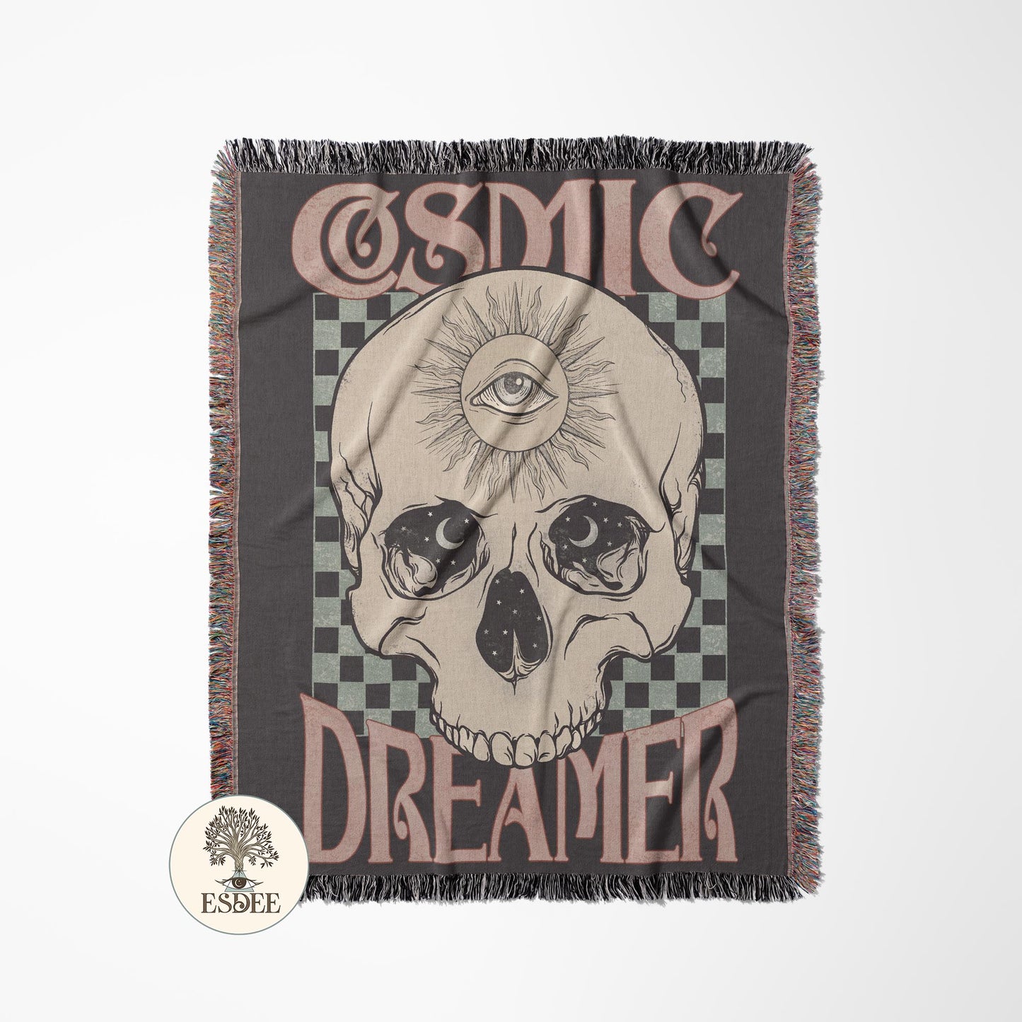Celestial Dreamer Cotton Woven Throw Blanket Wall Hanging - Esdee
