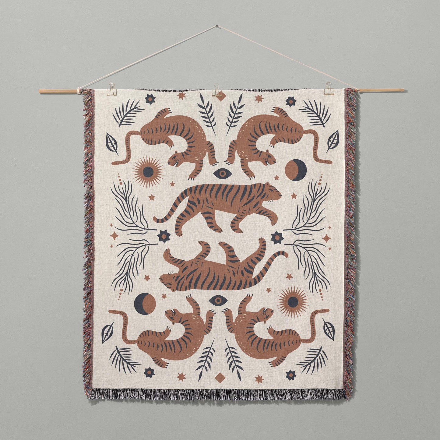 East Tigers Cotton Woven Throw Blanket Wall Hanging - Esdee