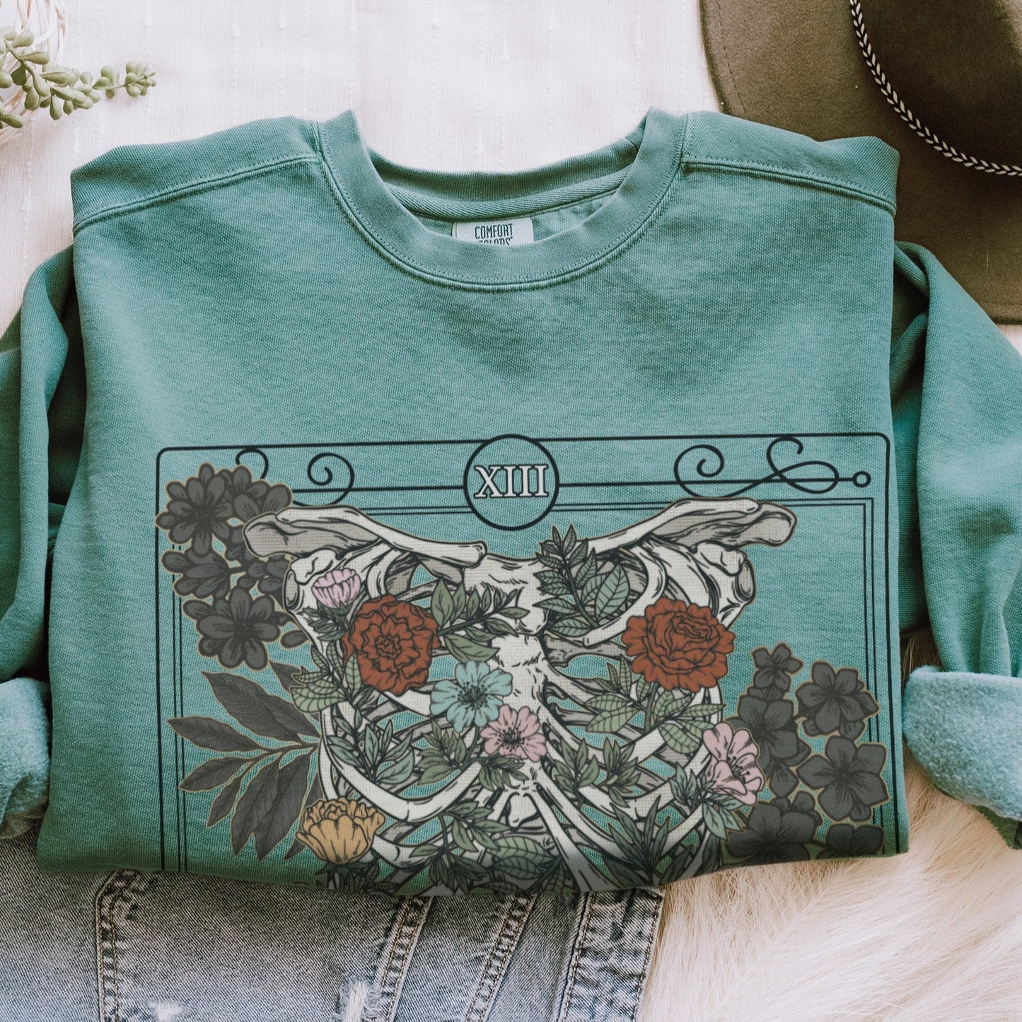 Death Tarot Card Comfort Colors Sweatshirt - Esdee
