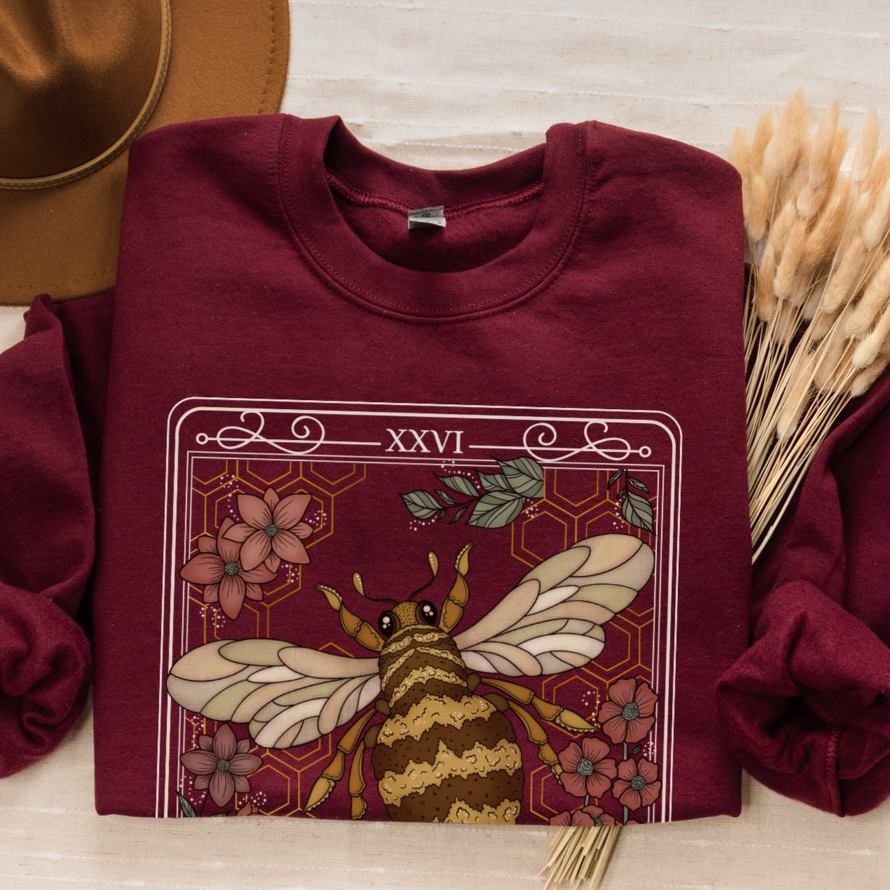 Bee Tarot Card Unisex Crewneck Sweatshirt - Esdee