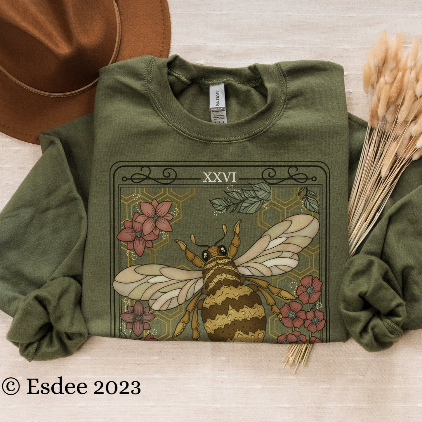 Bee Tarot Card Unisex Crewneck Comfort Colors Sweatshirt