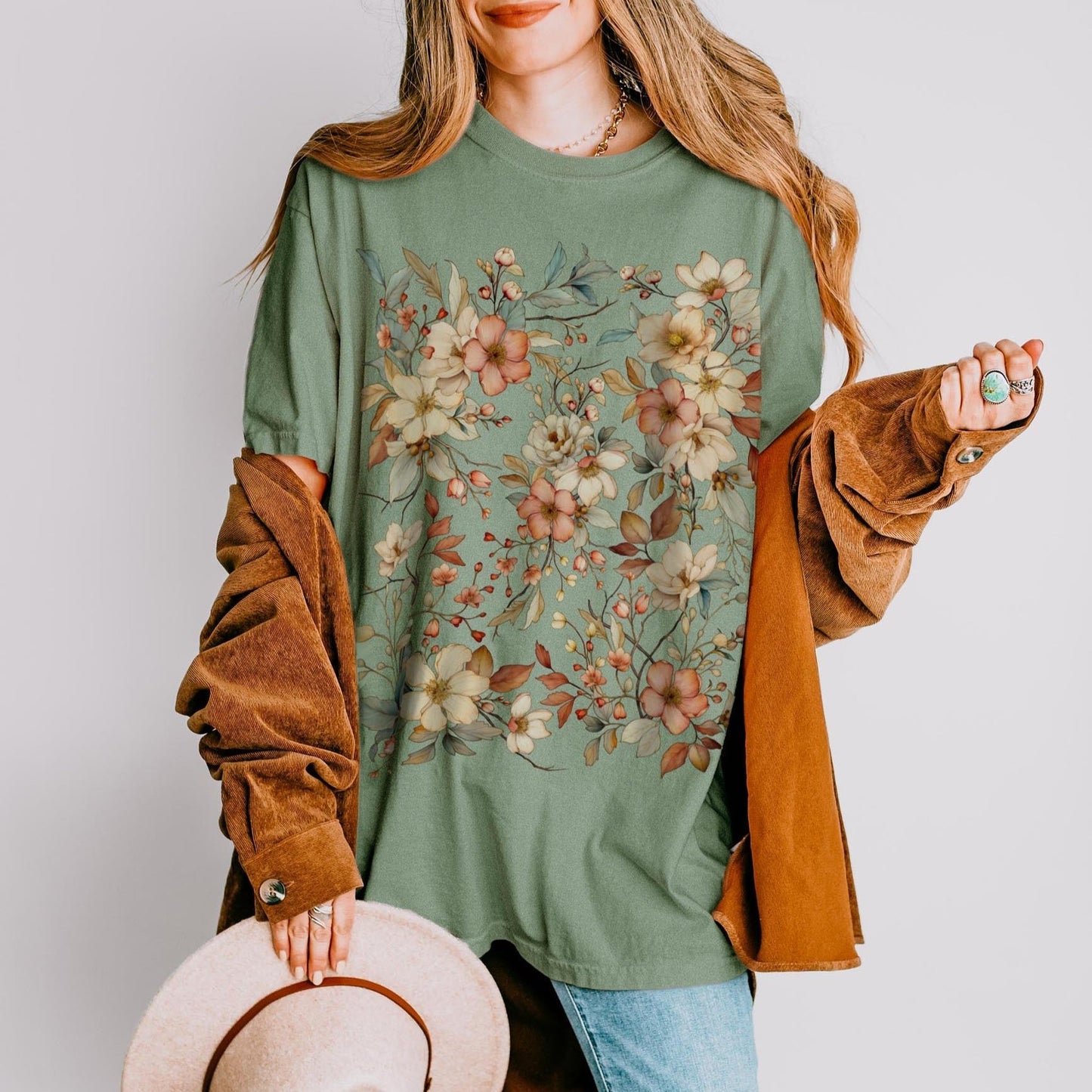 Fall Botanical Comfort Colors TShirt -Esdee