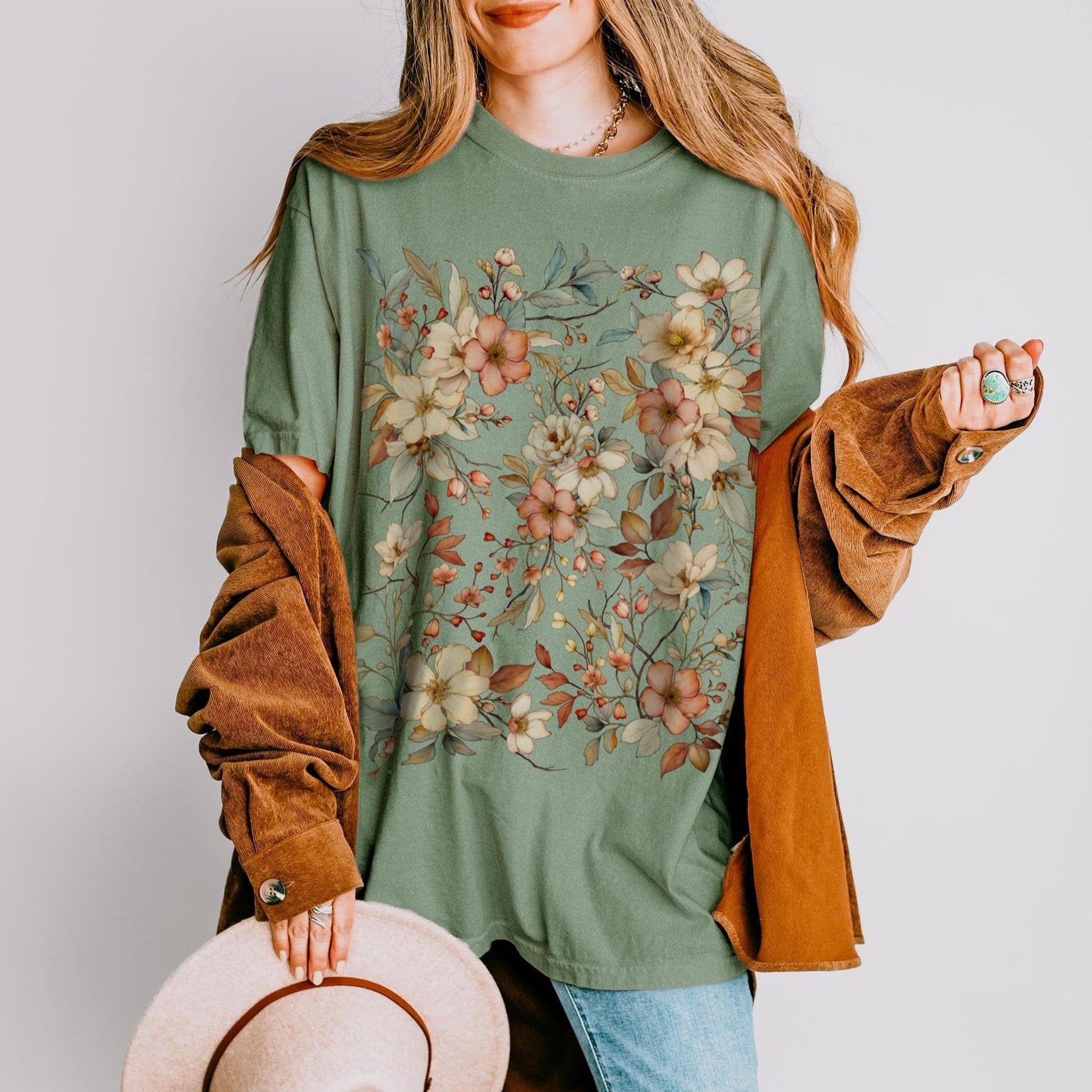 Fall Botanical Comfort Colors TShirt -Esdee