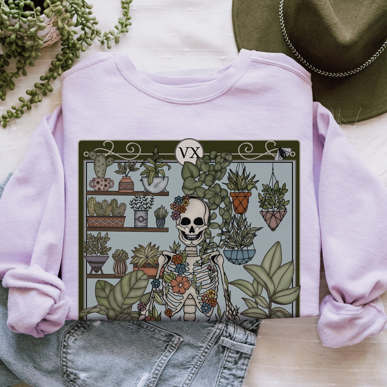 Plant Parent Tarot Card Comfort Colors Sweatshirt - Esdee