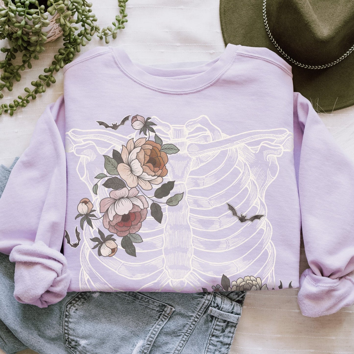 Botanical Rib Cage Comfort Colors Sweatshirt - Esdee