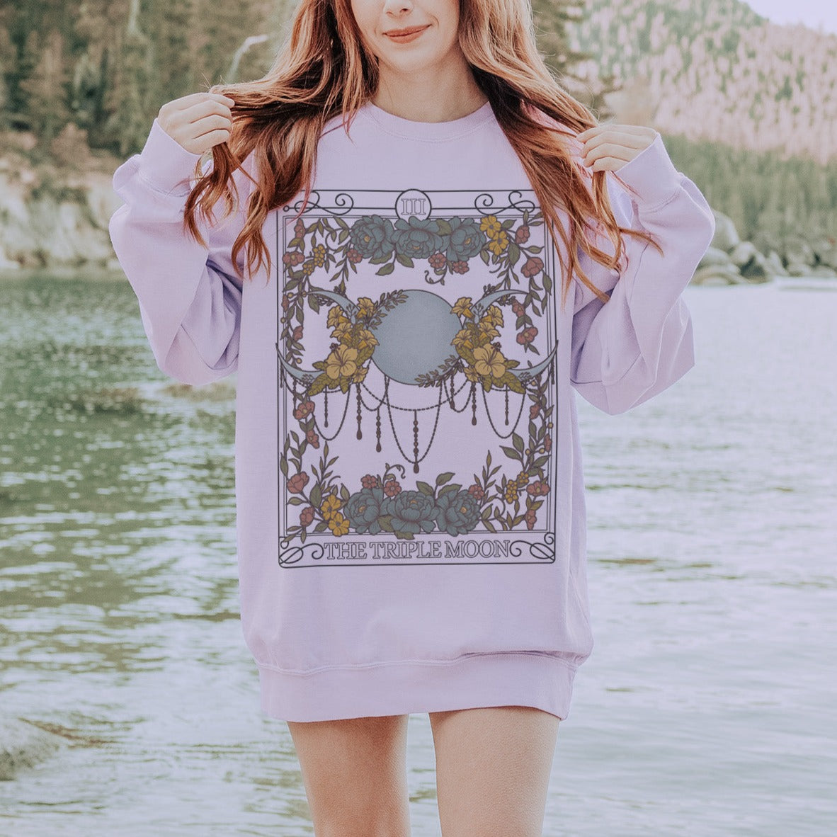 The Triple Moon Tarot Card Comfort Colors Sweatshirt - Esdee