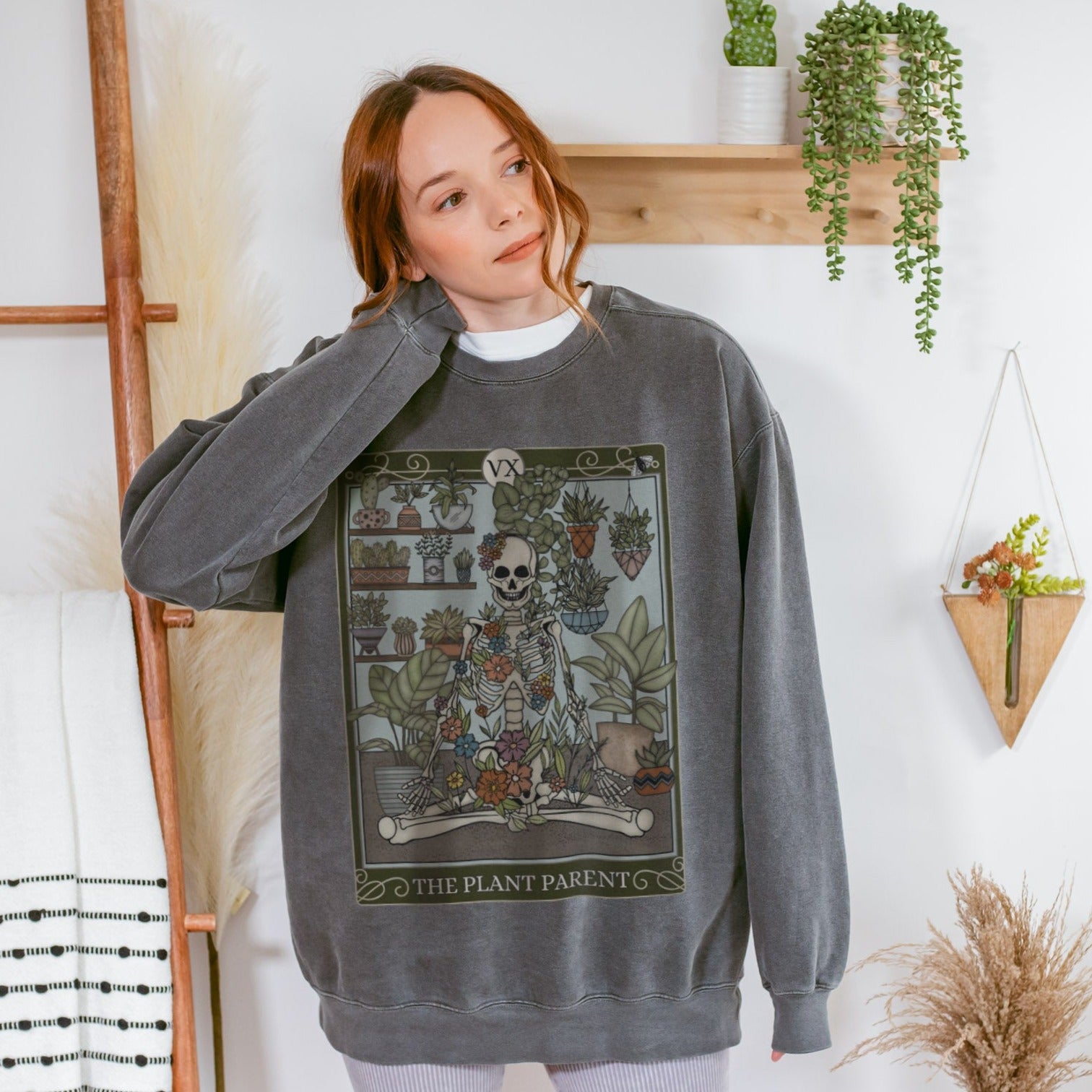 Plant Parent Tarot Card Comfort Colors Sweatshirt - Esdee