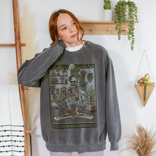 Plant Parent Tarot Card Comfort Colors Sweatshirt - Esdee