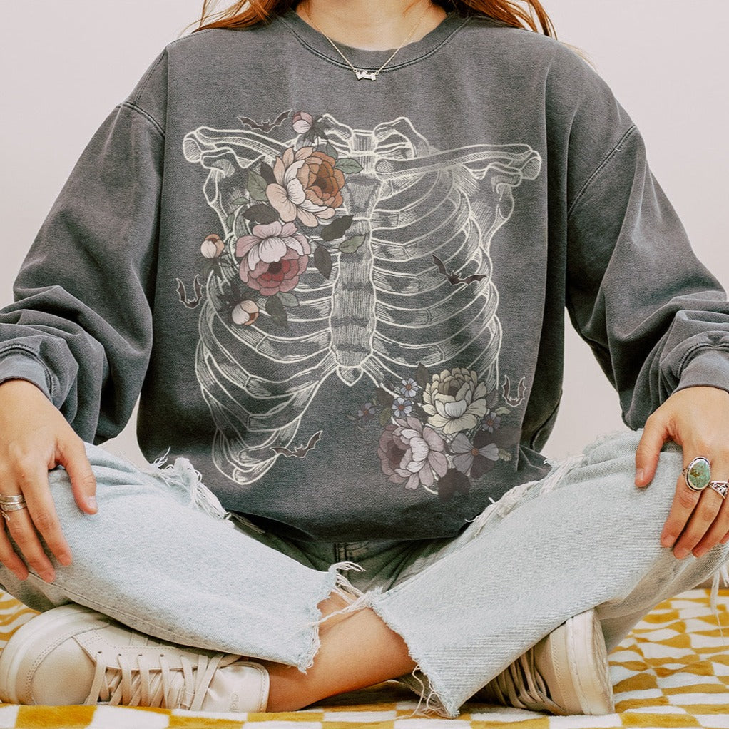 Botanical Rib Cage Comfort Colors Sweatshirt – Esdee