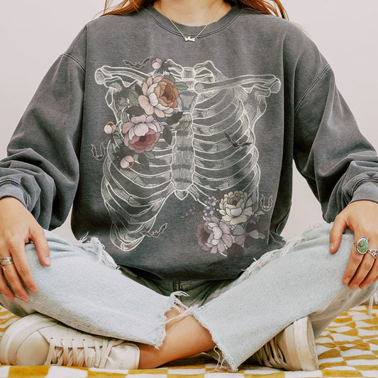 Botanical Rib Cage Comfort Colors Sweatshirt - Esdee