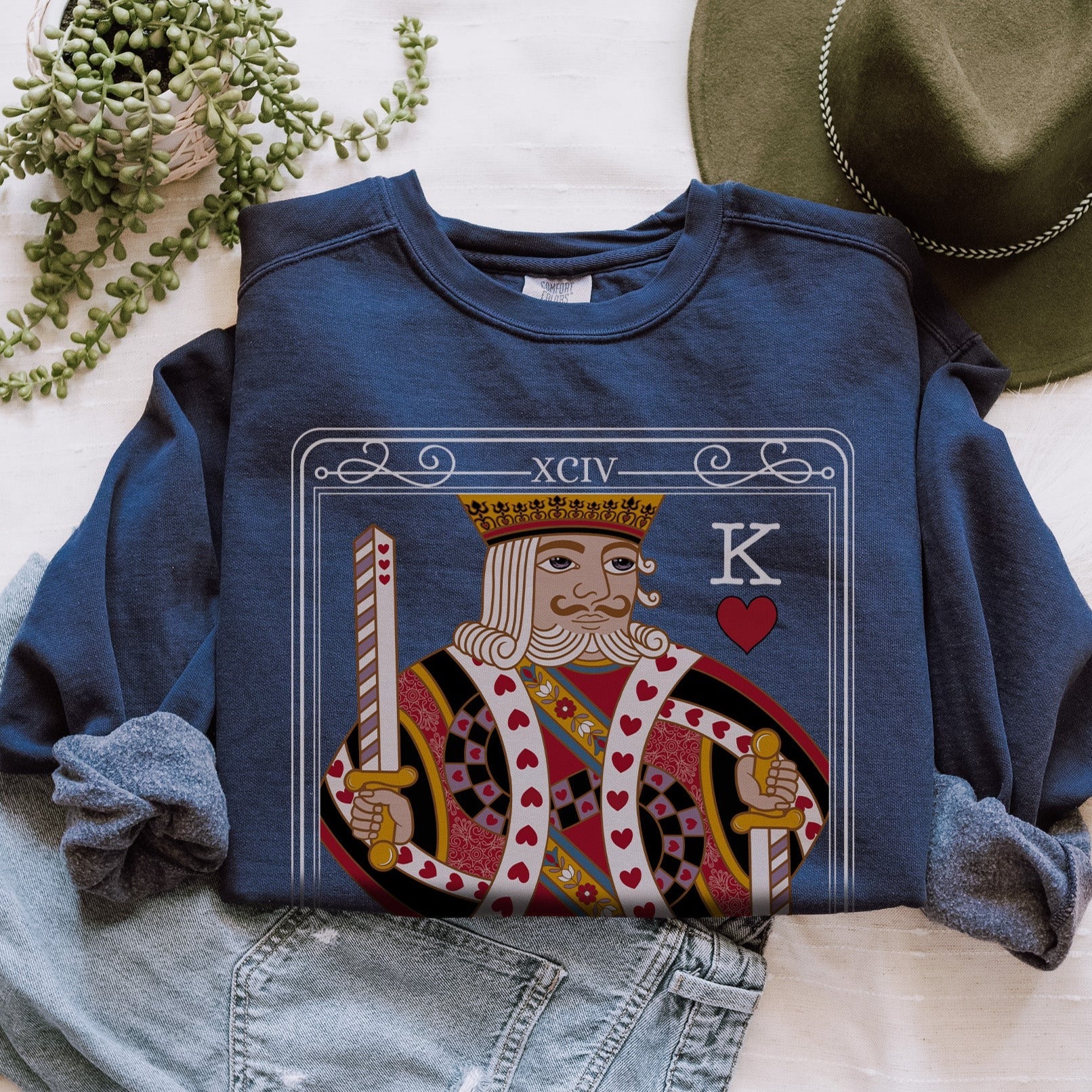 The King Tarot Card Comfort Colors Sweatshirt - Esdee