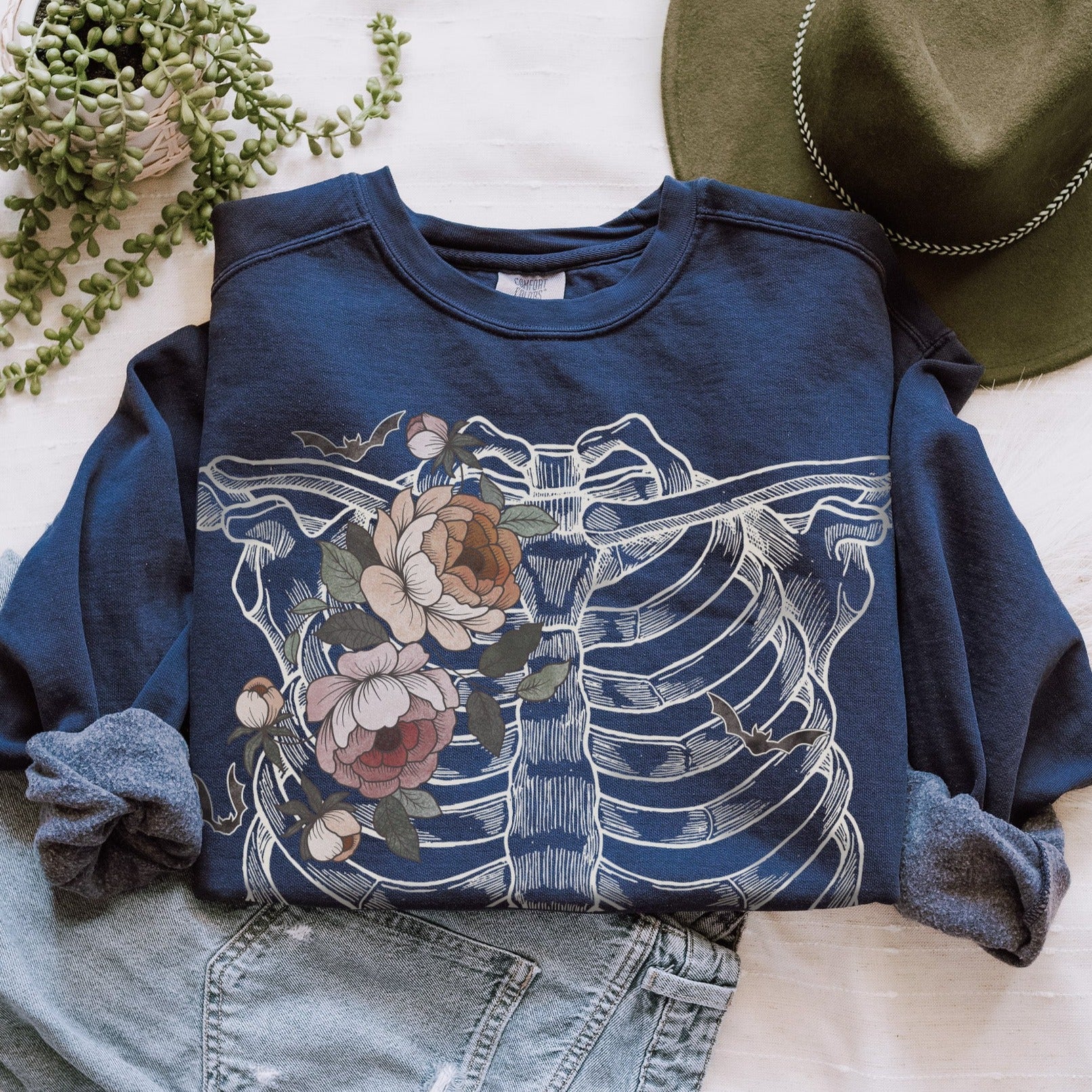 Botanical Rib Cage Comfort Colors Sweatshirt - Esdee
