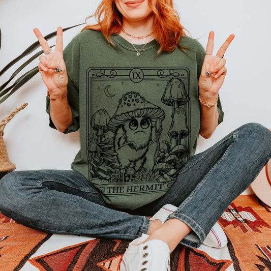 The Hermit Line Art Comfort Colors TShirt - Esdee