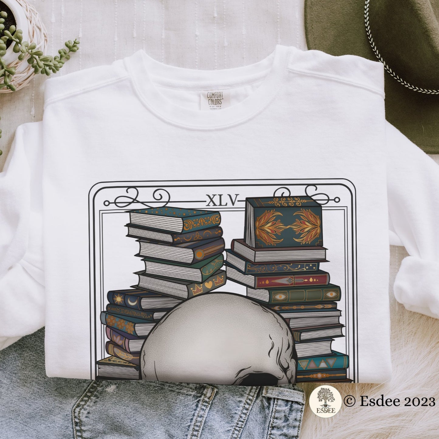 Death By To Be Read Taort Card Comfort Colors Sweatshirt - Esdee
