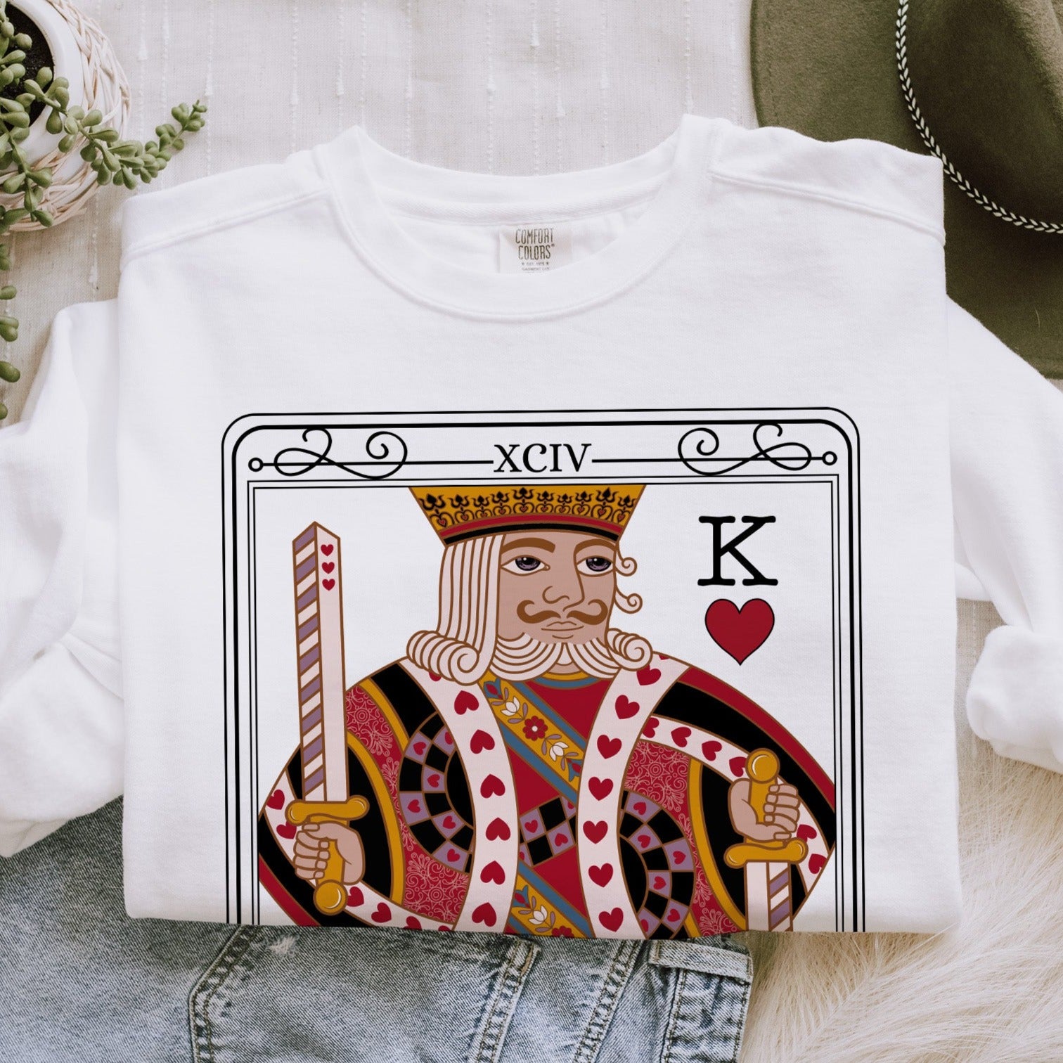 The King Tarot Card Comfort Colors Sweatshirt - Esdee