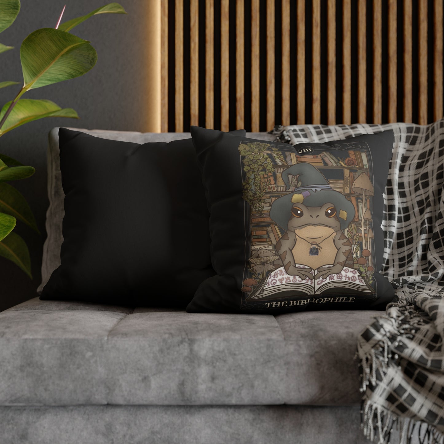 Bibliophile Tarot Card Faux Suede Square Pillow Case - Esdee