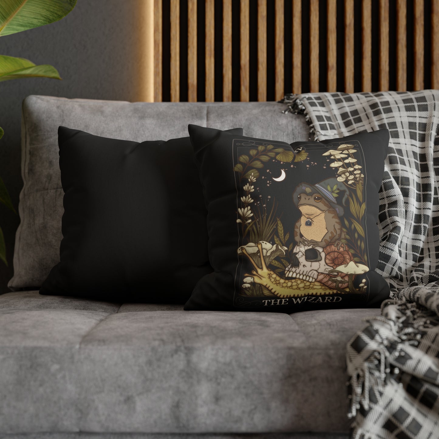 Wizard Tarot Card Faux Suede Square Pillow Case - Esdee