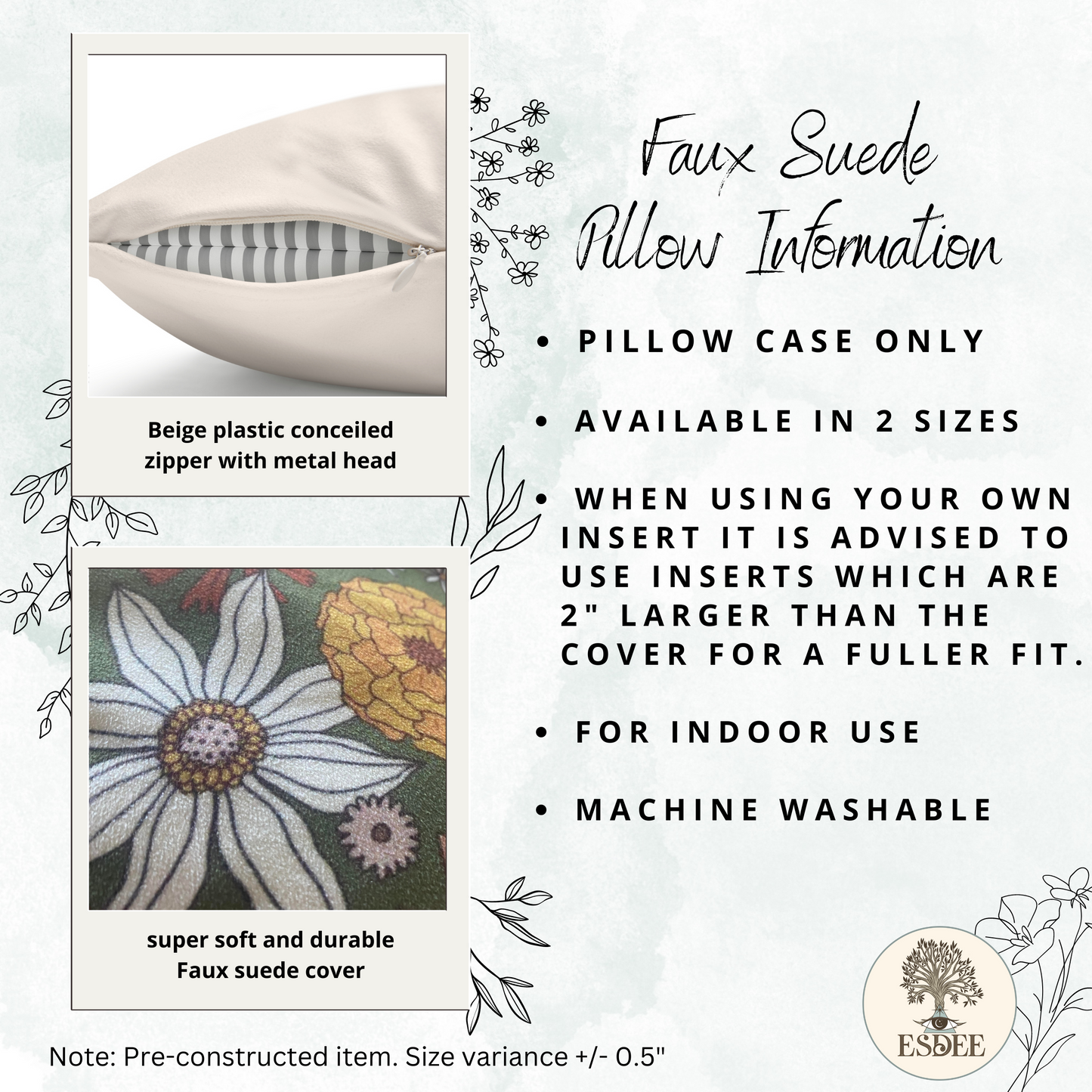 The Moon Tarot Card Faux Suede Square Pillow Case