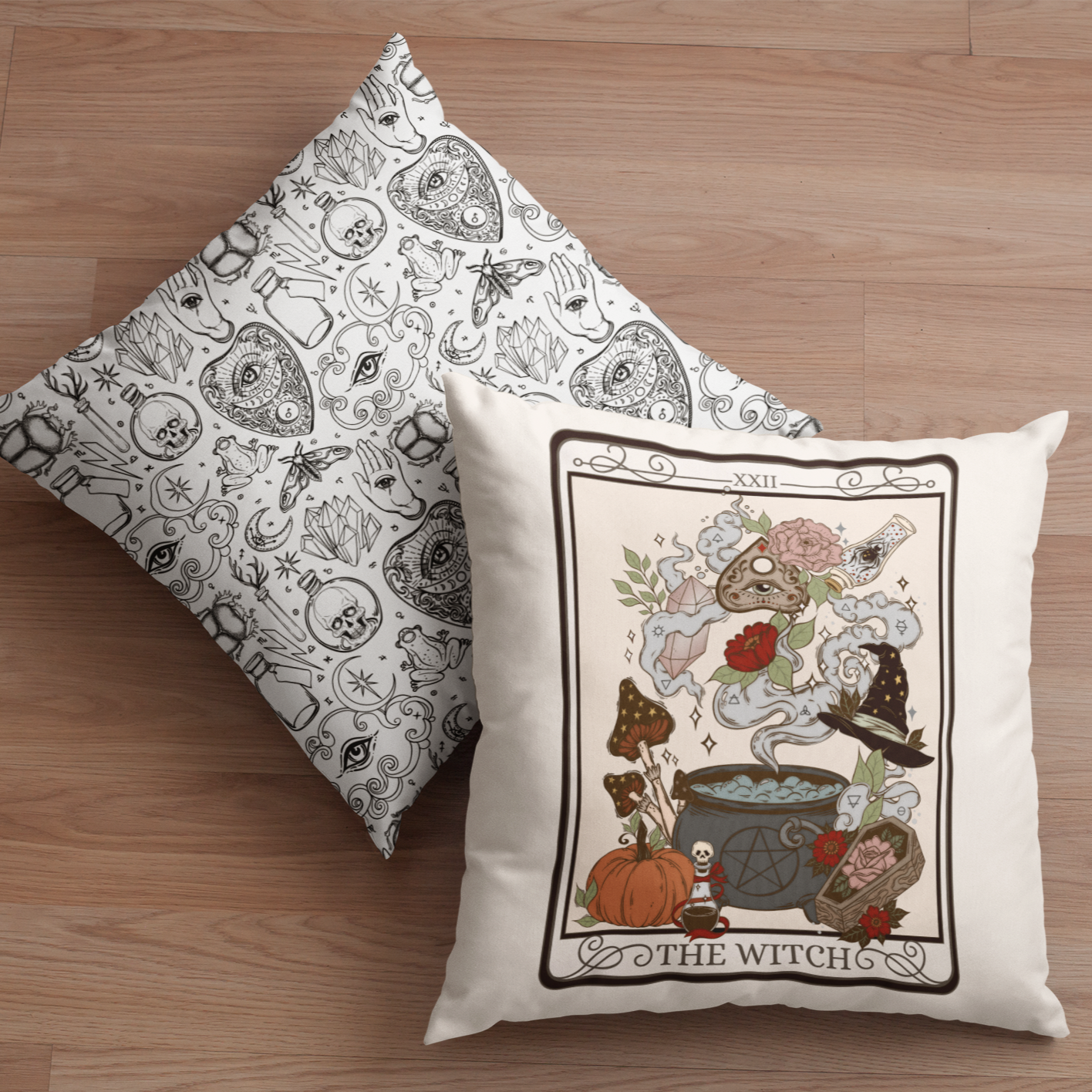 The Witch Tarot Card Faux Suede Square Pillow Case - Esdee