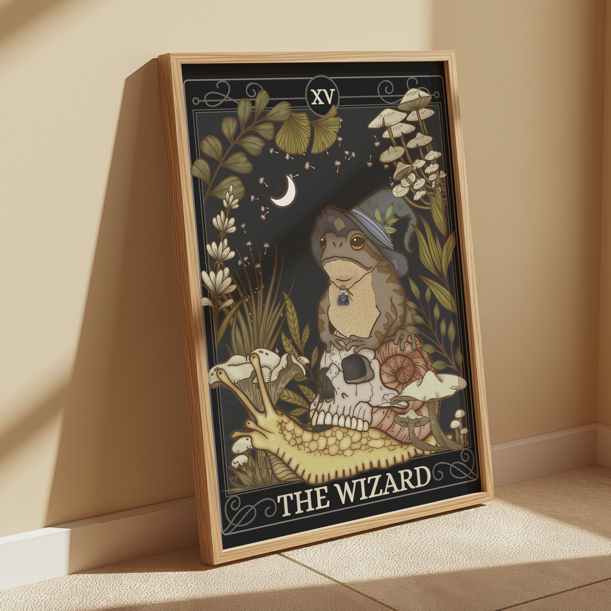 Wizard Frog Tarot Card Poster - Esdee