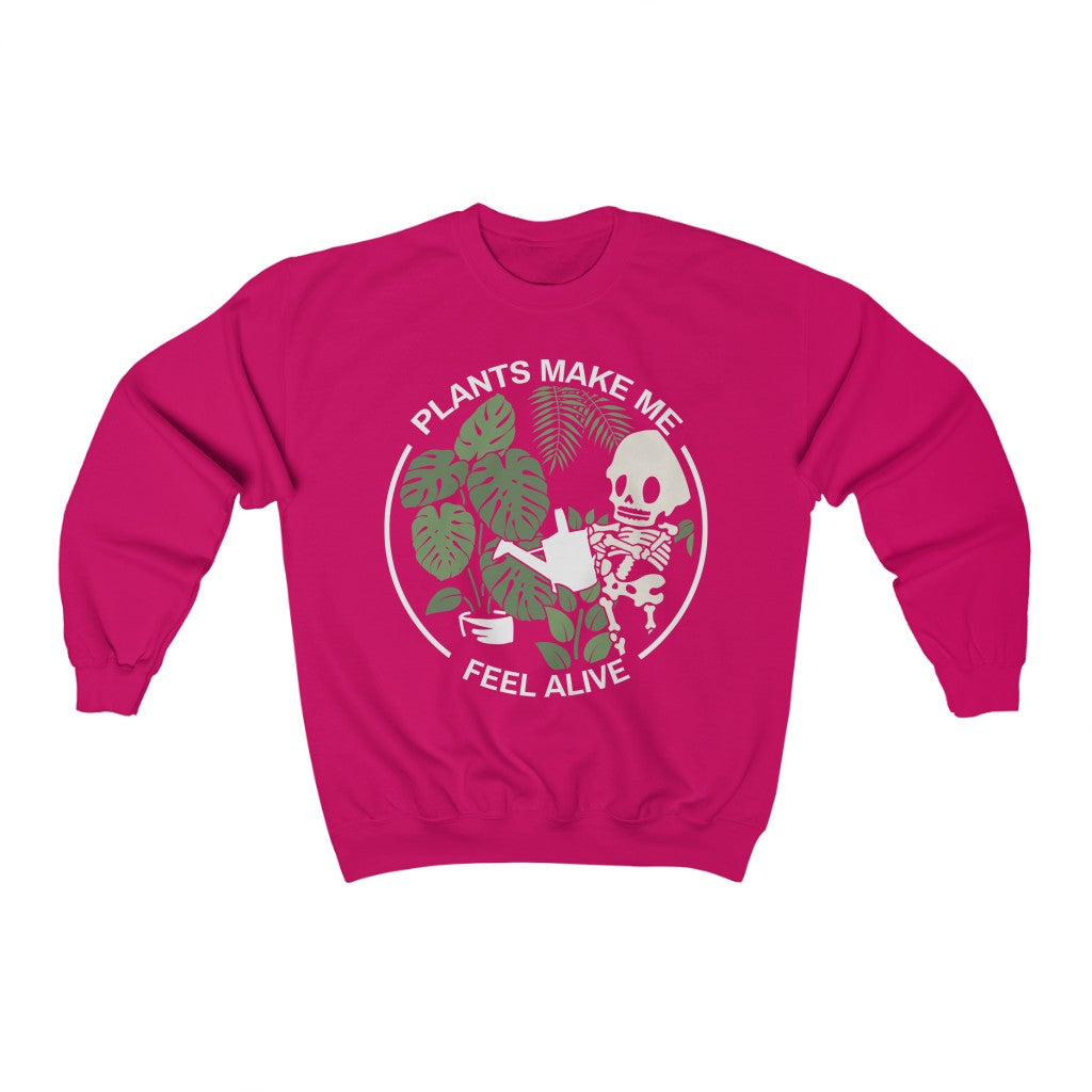 Plants Make Me Feel Alive Crewneck Sweatshirt - Esdee