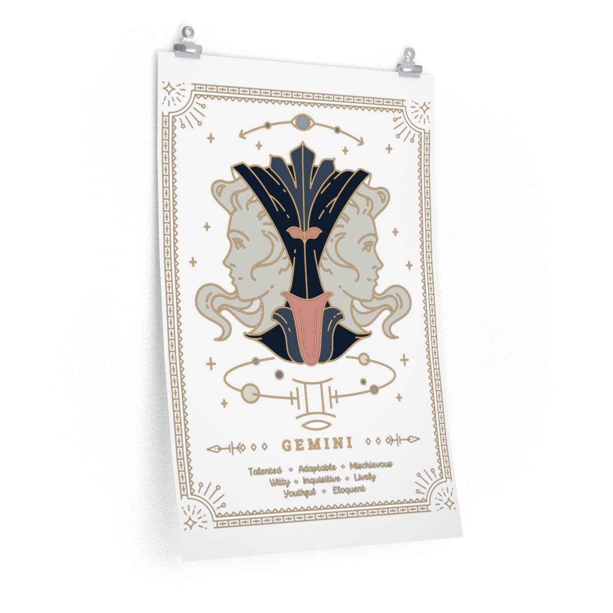 Gemini Vintage Zodiac Sign Poster Art Print Esdee