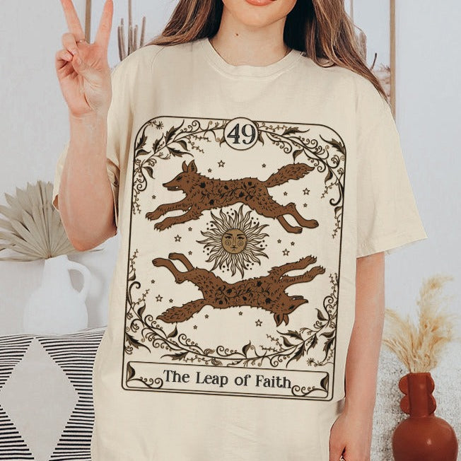 The Leap of Faith Ad Meliora Custom Tarot Card Unisex TShirt