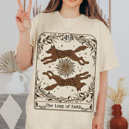 The Leap of Faith Ad Meliora Custom Tarot Card Unisex TShirt